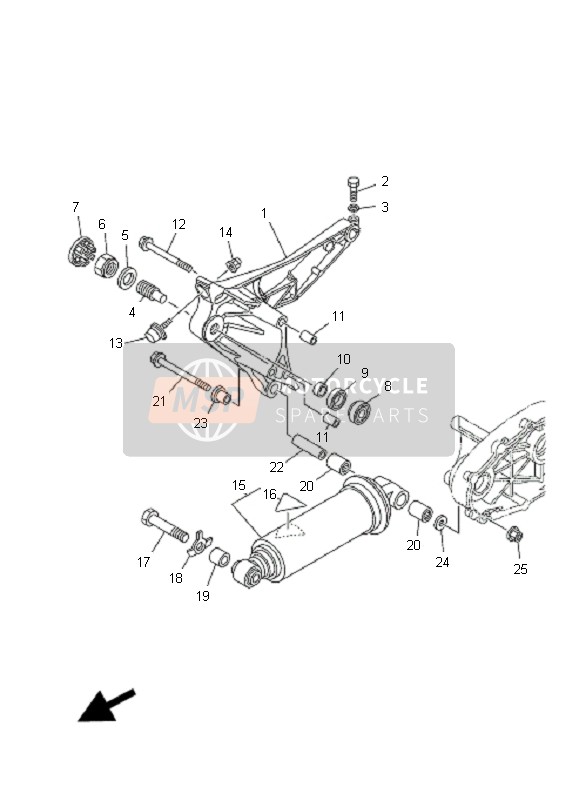 4B5221710133, Hinterradschwinge 1, Yamaha, 0